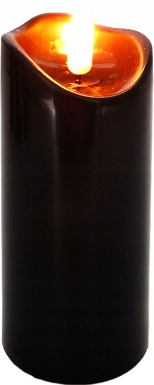 Świeca dekoracyjna znicz wkład LED czarny Cortina 17,5 cm