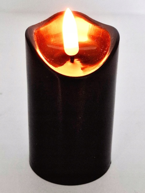 Świeca dekoracyjna znicz wkład LED czarny Cortina 9,5 cm