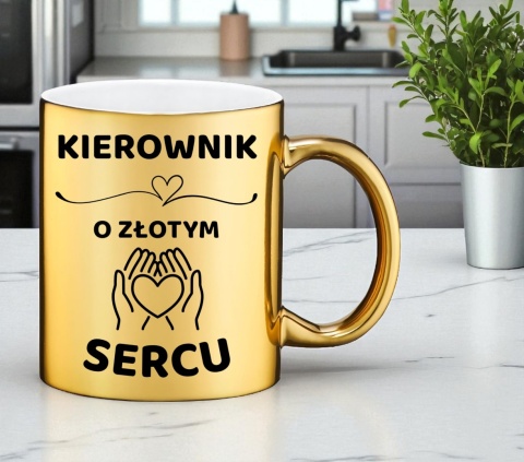 Złoty kubek z dedykacją wyjątkowy prezent dla KIEROWNIKA