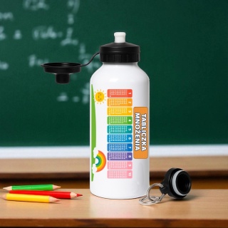 Bidon z nadrukiem Butelka na wodę Trening Szkoła TABLICZKA MNOŻENIA