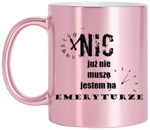 Kubek różowy premium dla emerytki emerytura pożegnanie z pracy