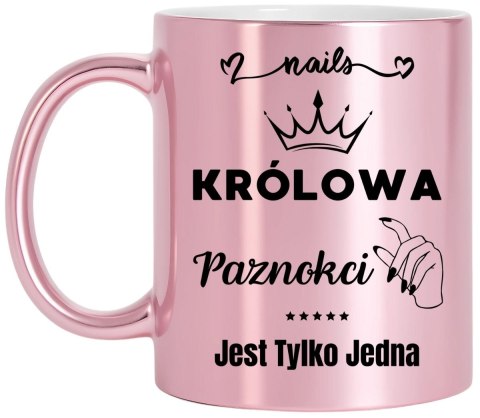 Kubek różowy premium dla kosmetyczki stylistki paznokci śmieszny prezent