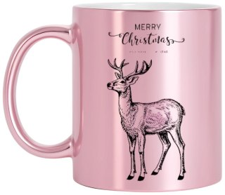 Kubek różowy premium prezent świąteczny Boże Narodzenie mikołajki