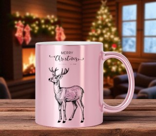 Kubek różowy premium prezent świąteczny Boże Narodzenie mikołajki