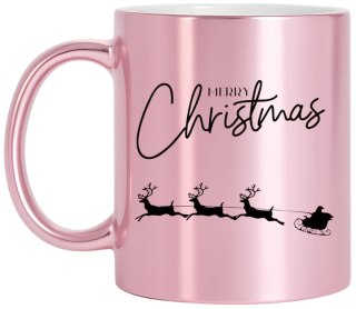 Kubek różowy premium prezent świąteczny Boże Narodzenie mikołajki