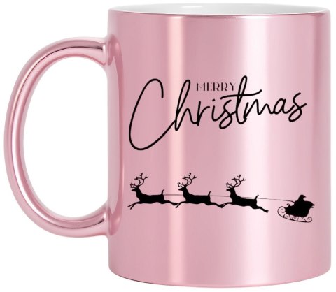 Kubek różowy premium prezent świąteczny Boże Narodzenie mikołajki