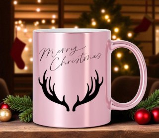 Kubek różowy premium prezent świąteczny Boże Narodzenie mikołajki