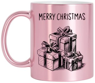 Kubek różowy premium prezent świąteczny Boże Narodzenie mikołajki