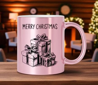 Kubek różowy premium prezent świąteczny Boże Narodzenie mikołajki