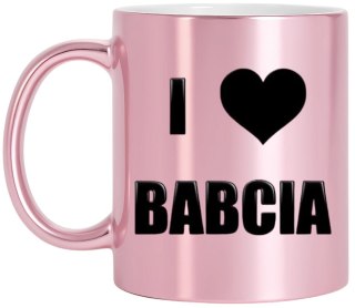 Kubek różowy premium z nadrukiem babcia prezent dla Babci urodziny imieniny