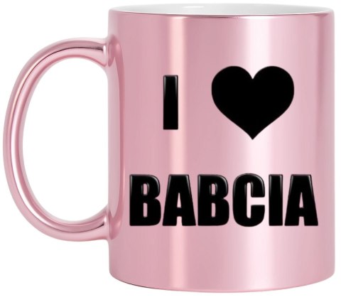 Kubek różowy premium z nadrukiem babcia prezent dla Babci urodziny imieniny