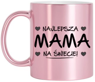 Kubek różowy premium z nadrukiem dla mamy teściowej prezent Dzień Matki