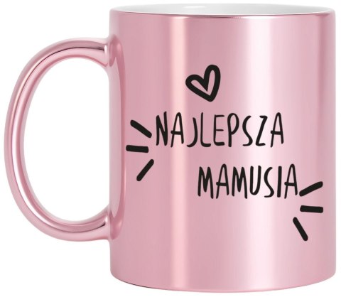 Kubek różowy premium z nadrukiem dla mamy teściowej prezent Dzień Matki