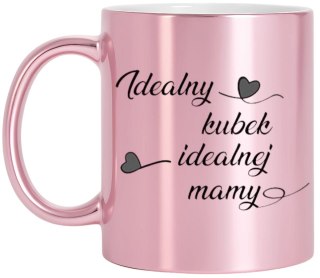 Kubek różowy premium z nadrukiem dla mamy teściowej prezent Dzień Matki