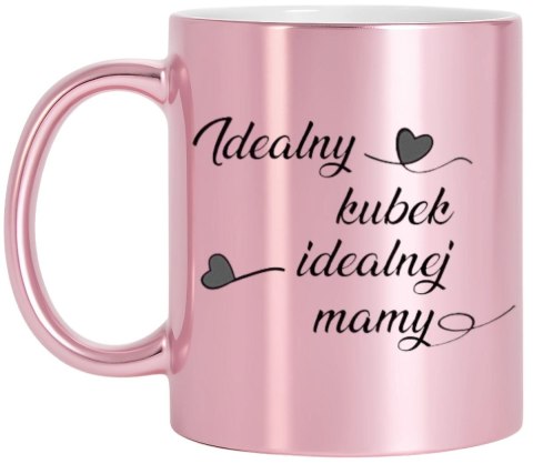 Kubek różowy premium z nadrukiem dla mamy teściowej prezent Dzień Matki