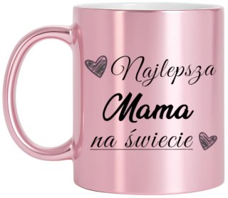 Kubek różowy premium z nadrukiem dla mamy teściowej prezent Dzień Matki