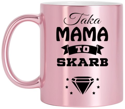 Kubek różowy premium z nadrukiem dla mamy teściowej prezent Dzień Matki