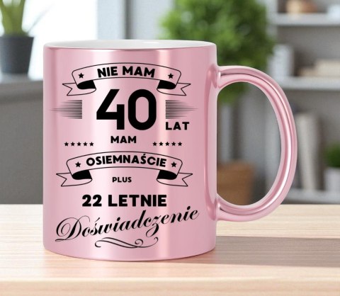 Kubek różowy z twoim nadrukiem tekstem grafiką logo prezent reklama