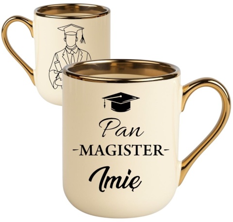 Kubek PREMIUM prezent PAN MAGISTER z imieniem upominek zakończenie studiów