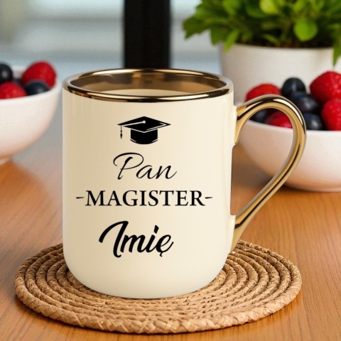 Kubek PREMIUM prezent PAN MAGISTER z imieniem upominek zakończenie studiów
