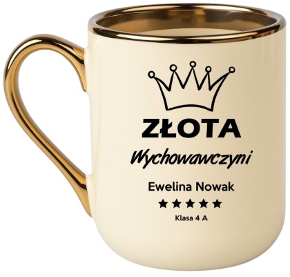 Kubek PREMIUM prezent dla NAUCZYCIELKI WYCHOWAWCZYNI PEDAGOGA z imieniem