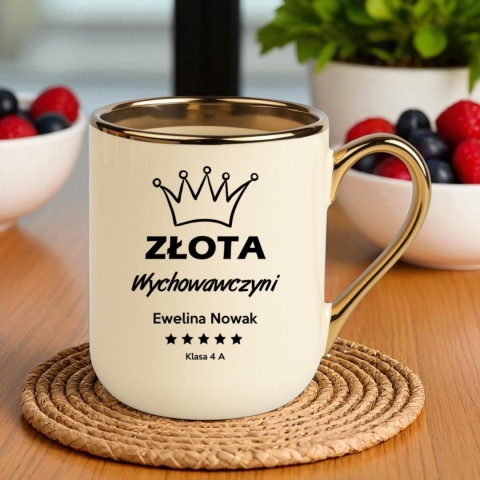 Kubek PREMIUM prezent dla NAUCZYCIELKI WYCHOWAWCZYNI PEDAGOGA z imieniem