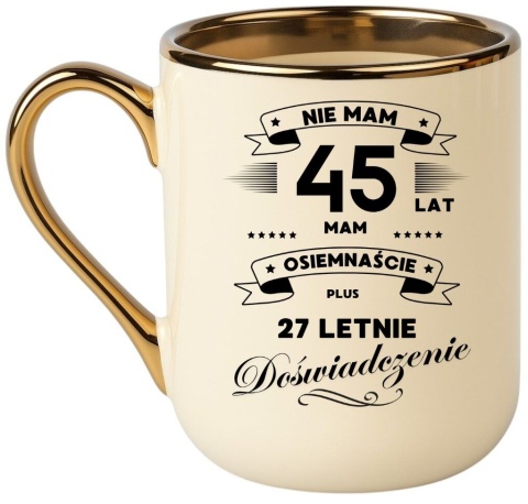 Kubek PREMIUM prezent na URODZINY 45 LAT oryginalny upominek z dedykacją