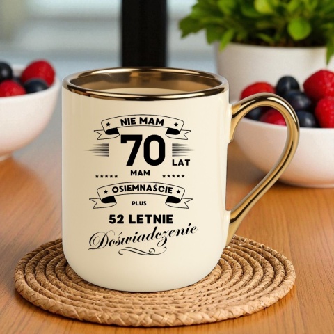 Kubek PREMIUM prezent na URODZINY 70 LAT oryginalny upominek z dedykacją
