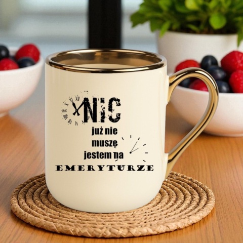 Kubek PREMIUM śmieszny prezent dla EMERYTKI EMERYTA koniec pracy Emerytura