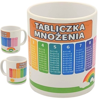 Kubek edukacyjny TABLICZKA MNOŻENIA nauka prezent dla chłopca dziewczynki