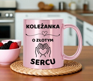 Kubek różowy z dedykacją wyjątkowy prezent dla KOLEŻANKI