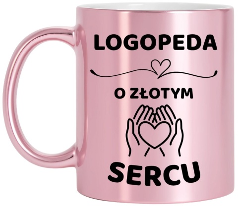 Kubek różowy z dedykacją wyjątkowy prezent dla LOGOPEDY