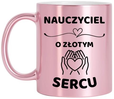 Kubek różowy z dedykacją wyjątkowy prezent dla NAUCZYCIELKI NAUCZYCIELA