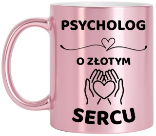 Kubek różowy z dedykacją wyjątkowy prezent dla Pani PSYCHOLOG