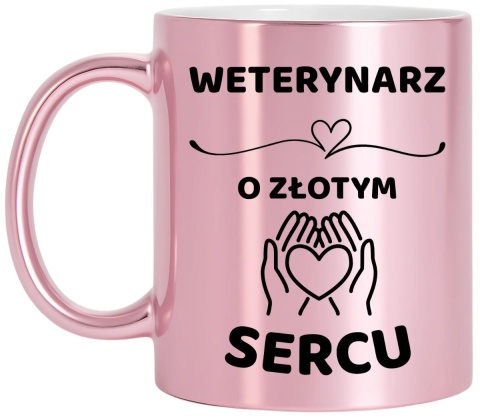 Kubek różowy z dedykacją wyjątkowy prezent dla Pani WETERYNARZ
