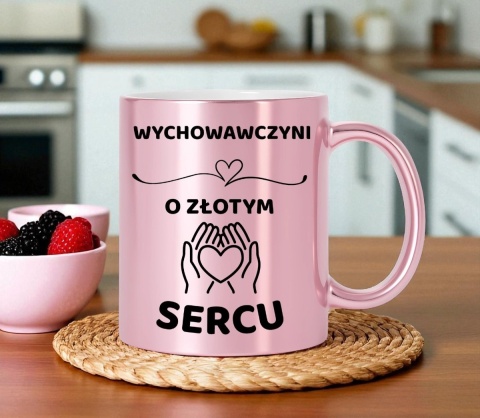 Kubek różowy z dedykacją wyjątkowy prezent dla WYCHOWAWCZYNI