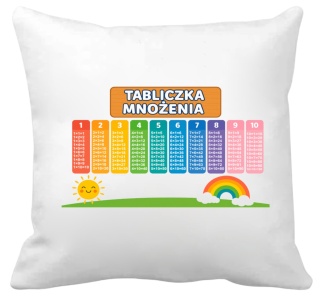 Poduszka z nadrukiem TABLICZKA MNOŻENIA edukacyjna dla dziecka