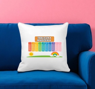 Poduszka z nadrukiem TABLICZKA MNOŻENIA edukacyjna dla dziecka