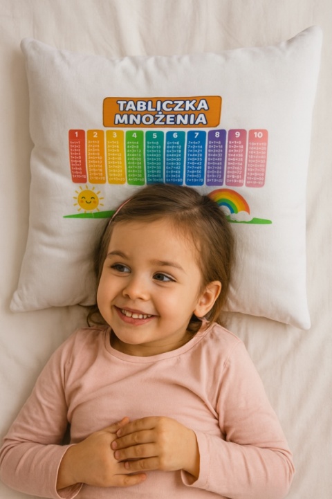 Poduszka z nadrukiem TABLICZKA MNOŻENIA edukacyjna dla dziecka
