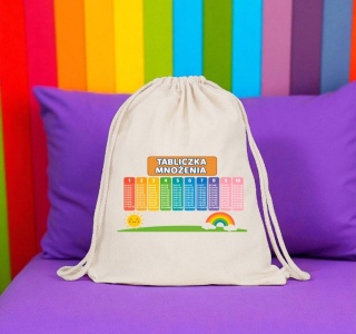 Worek na buty kapcie plecak TABLICZKA MNOŻENIA gruby mocny edukacyjny