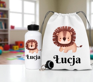 Zestaw bidon i plecak z imieniem dziecka worek do szkoły buty kapcie wzory