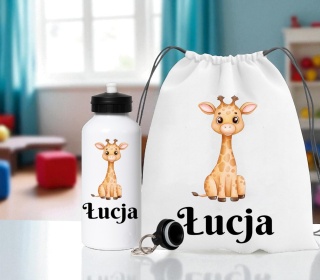 Zestaw bidon i plecak z imieniem dziecka worek do szkoły buty kapcie wzory
