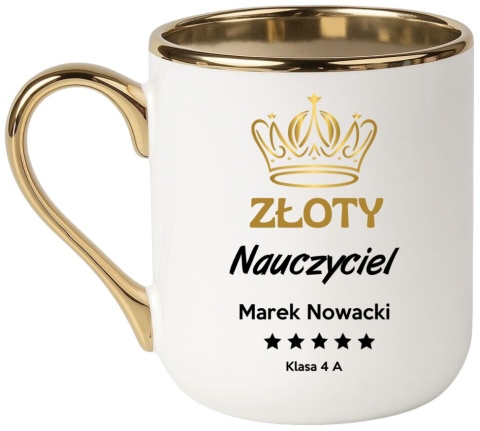 Kubek PREMIUM prezent dla NAUCZYCIELA WYCHOWAWCY PEDAGOGA z imieniem