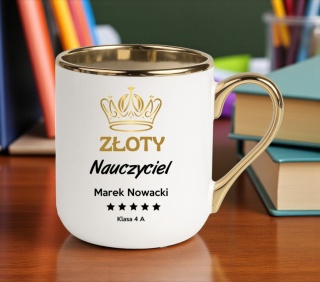 Kubek PREMIUM prezent dla NAUCZYCIELA WYCHOWAWCY PEDAGOGA z imieniem