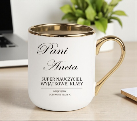 Kubek PREMIUM prezent dla NAUCZYCIELKI WYCHOWAWCZYNI PEDAGOGA z imieniem
