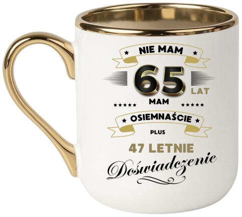Kubek PREMIUM prezent na URODZINY 65 LAT oryginalny upominek z dedykacją