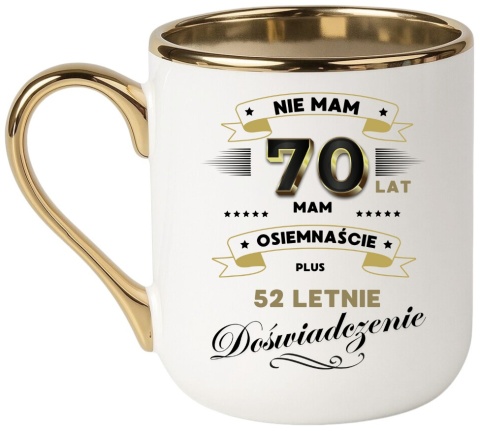 Kubek PREMIUM prezent na URODZINY 70 LAT oryginalny upominek z dedykacją