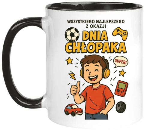 Kubek z nadrukiem prezent Dzień CHŁOPAKA dla kolegi chłopca urodziny wzory