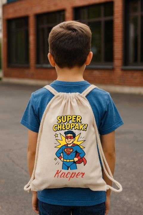 Plecak PREMIUM na Dzień Chłopaka worek na buty kapcie do szkoły przedszkola
