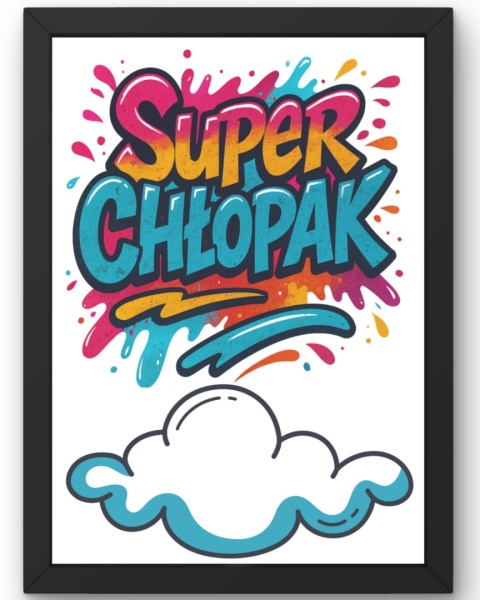 Ramka Dyplom SUPER CHŁOPAK Prezent Dzień Chłopaka z imieniem dla kolegi